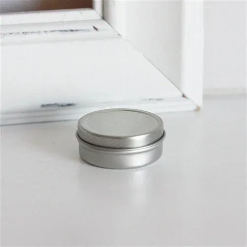 0.5 oz Silver Shallow Metal Tin with Slip Cover Lid