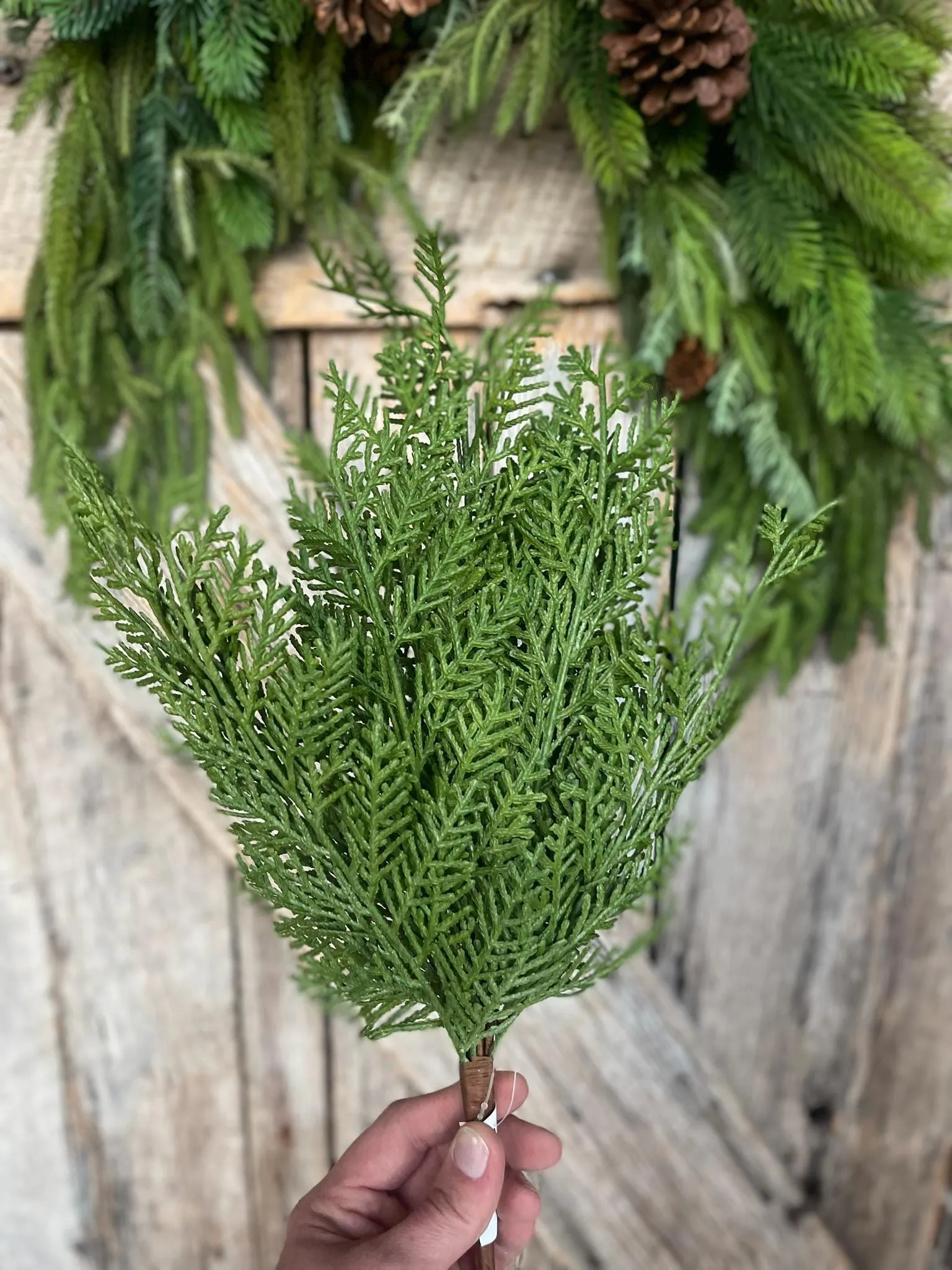 18.5" Cypress Pine Bush, Artificial Pine Bush