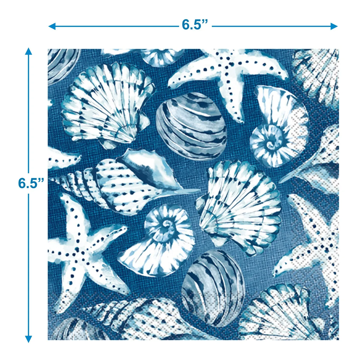 Coastal Blue Paper Dessert Plates and Beverage Napkins (Serves 16)