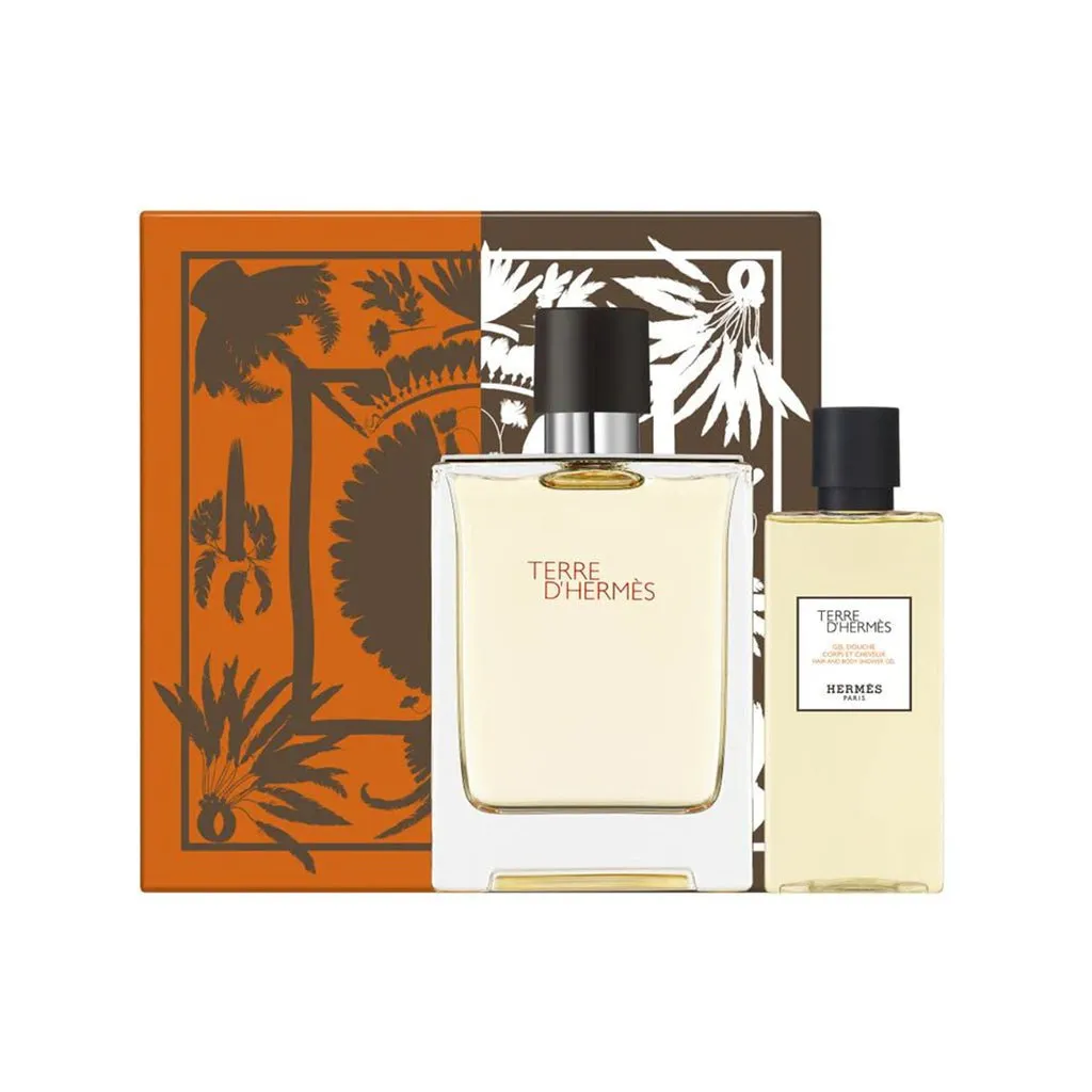 Hermes Terre D'Hermes Eau de Toilette Men's Gift Set Spray (100ml) with Shower Gel (80ml)