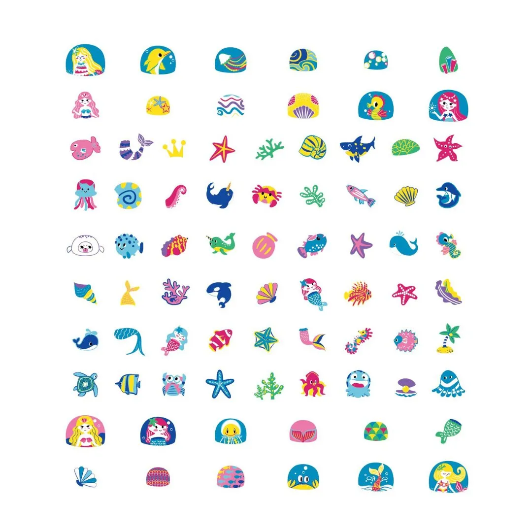 Large Nail Stickers - Ocean (78 pieces)