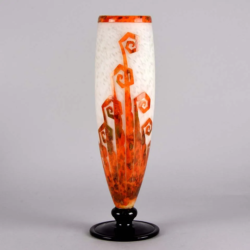 Le Verre Francais Vase Décor Fougère