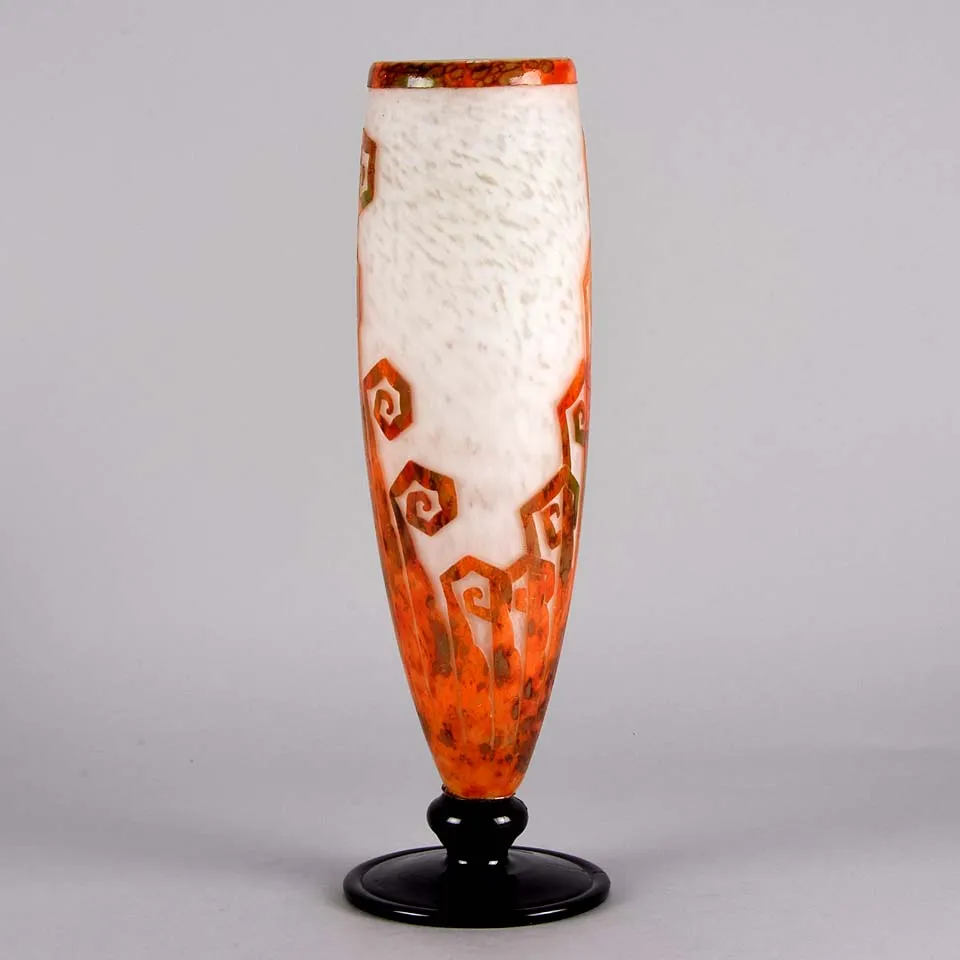 Le Verre Francais Vase Décor Fougère