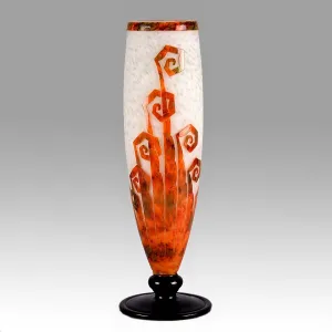 Le Verre Francais Vase Décor Fougère