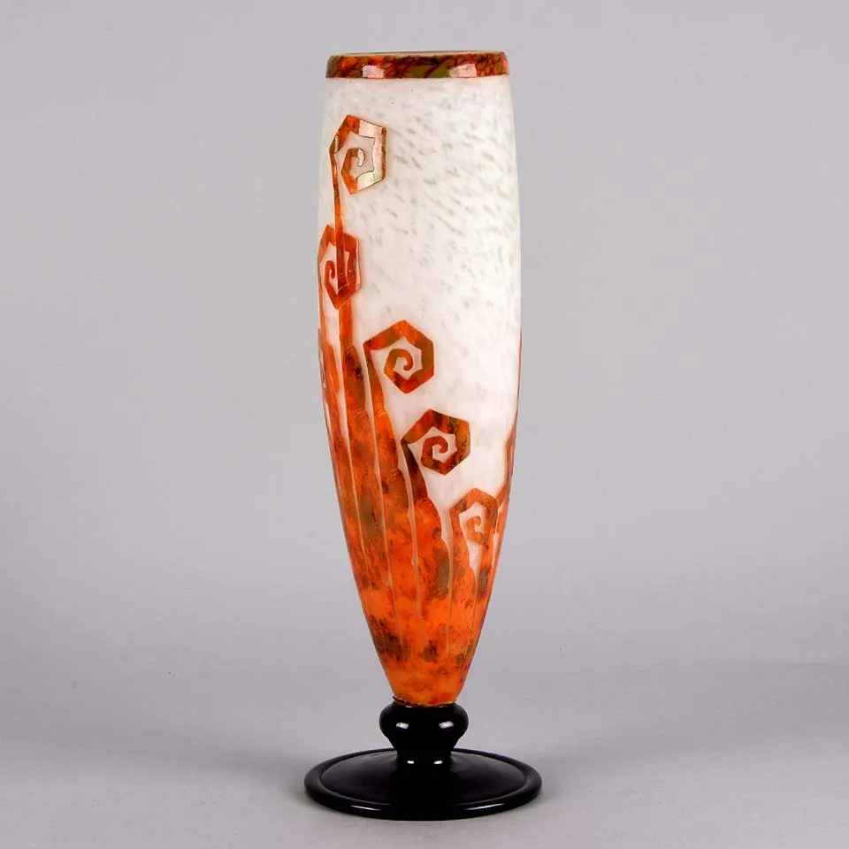 Le Verre Francais Vase Décor Fougère