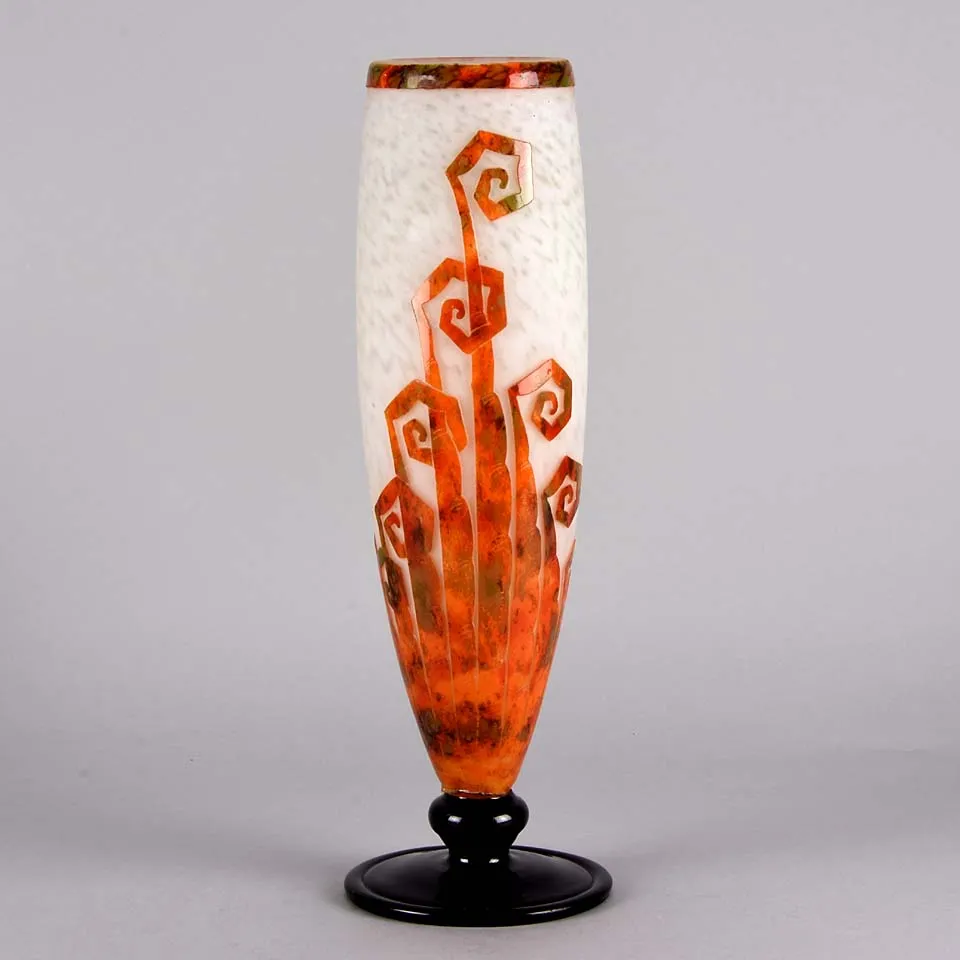 Le Verre Francais Vase Décor Fougère