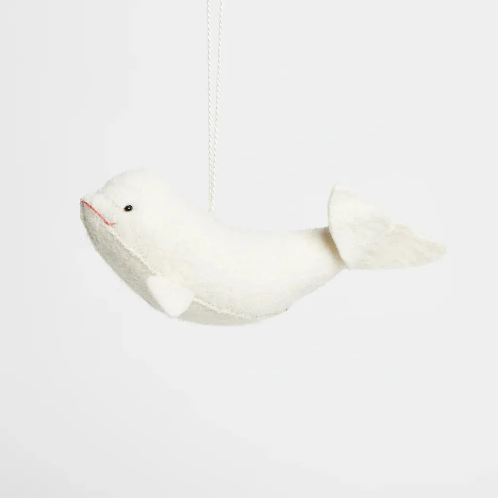 North Pole Beluga Felt Ornament 5.5"