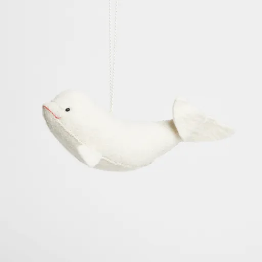 North Pole Beluga Felt Ornament 5.5"