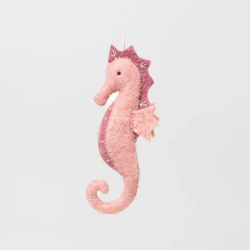 Pink Seahorse Ornament