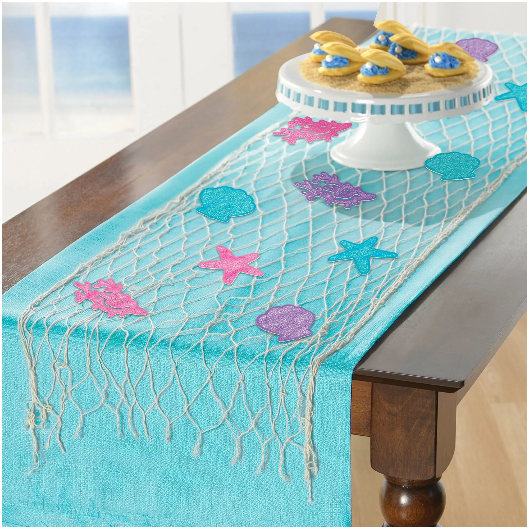 Shimmering Mermaids Fish Net Table Decoration Kit Birthday Party Accessories