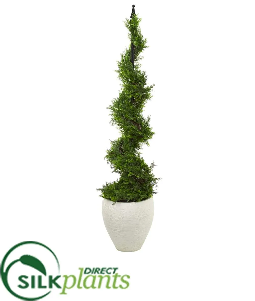 Silk Plants Direct  Cypress Artificial Spiral Topiary Tree - Pack of 1