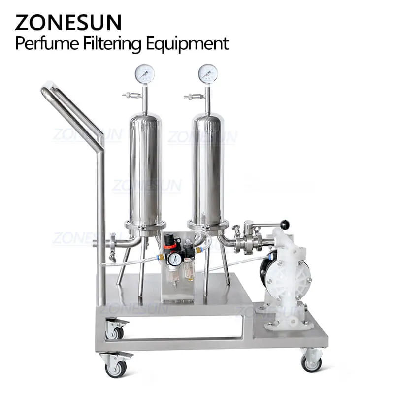 ZS-PF2 Pneumatic Stainless Steel Diaphragm Pump Cosmetic Perfume Filter Machine Filtering Equipment For Filling Line