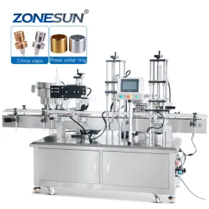 ZS-YG11U FEA15mm Automatic Liquid Aluminium Perfume Pump Sprayer Bottle Collar Ring Caps Crimping Pressing Capping Machine